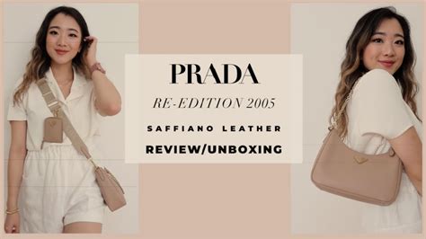 prada re edition leather beige|Prada re edition unboxing.